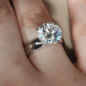 white tone custom cz ring